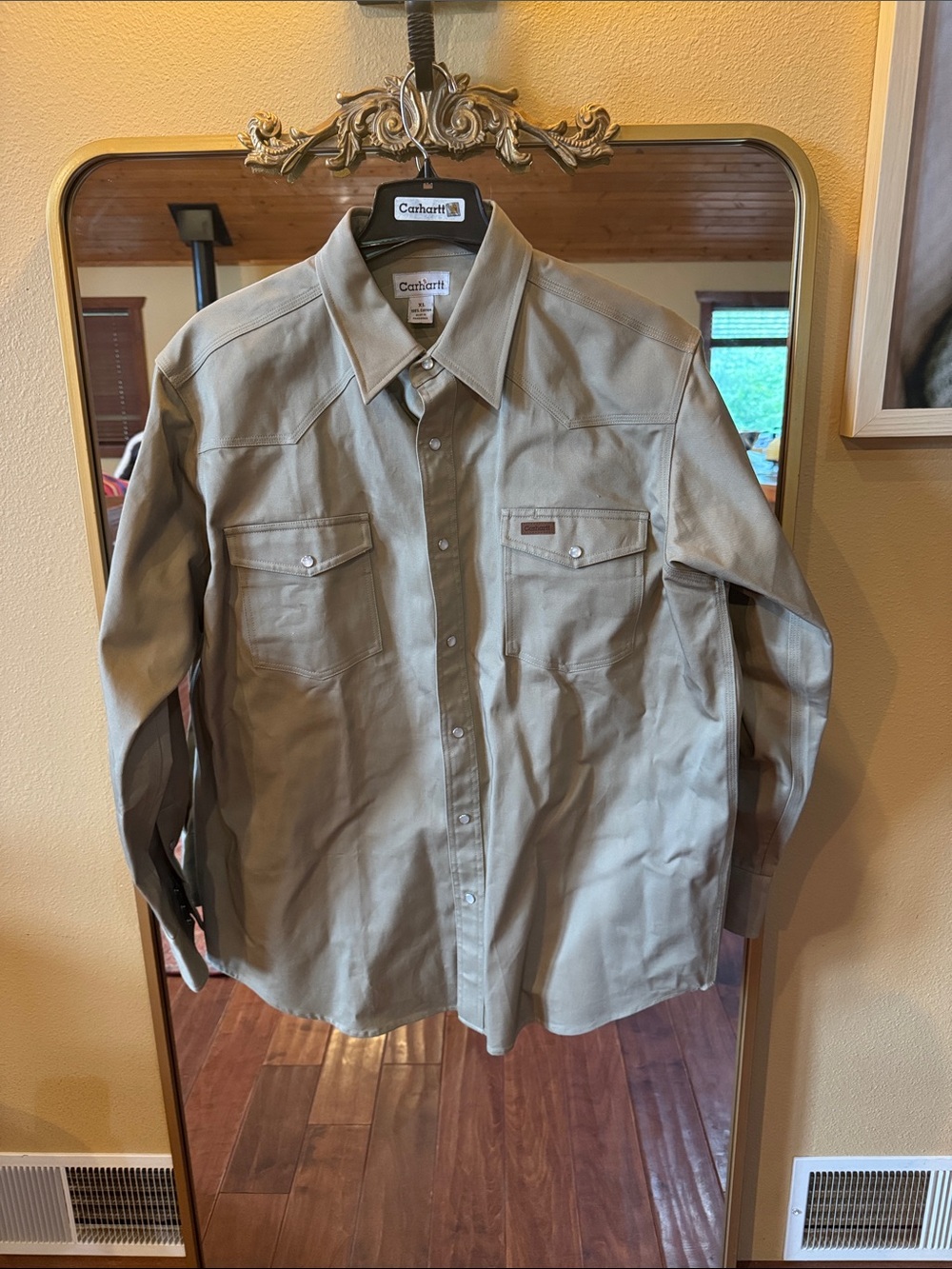 Carhartt Men's Work Shirt in Khaki/Tan